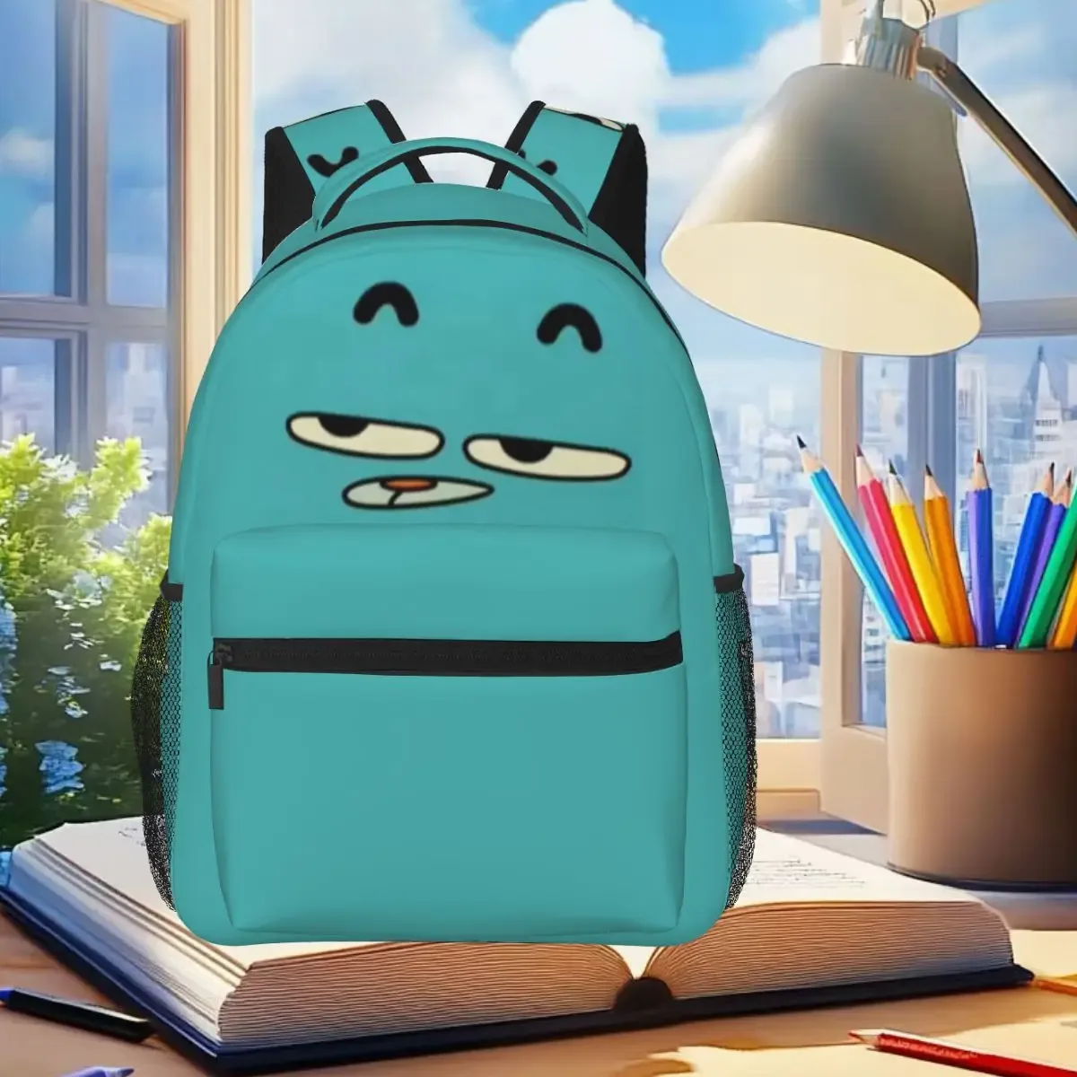 sac à dos gum gumball pour garçons et filles, cartable pour étudiants, sac de voyage à motif de dessin animé, sac à bandoulière de grande capacité