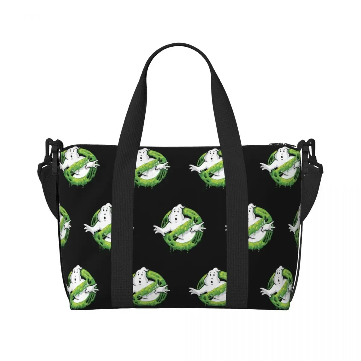 sac fourre-tout avec logo ghostbusters personnalisé pour femme, grande capacité, dessin animé, film de comédie, salle de sport, plage, sacs de voyage