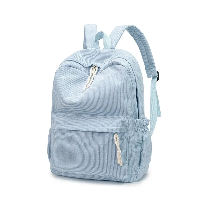 sac à dos scolaire personnalisé 2026 nouvelle mode en velours côtelé avec fermeture éclair lisse, nom unique, grande capacité, sac à dos de voyage, sac à dos de randonnée