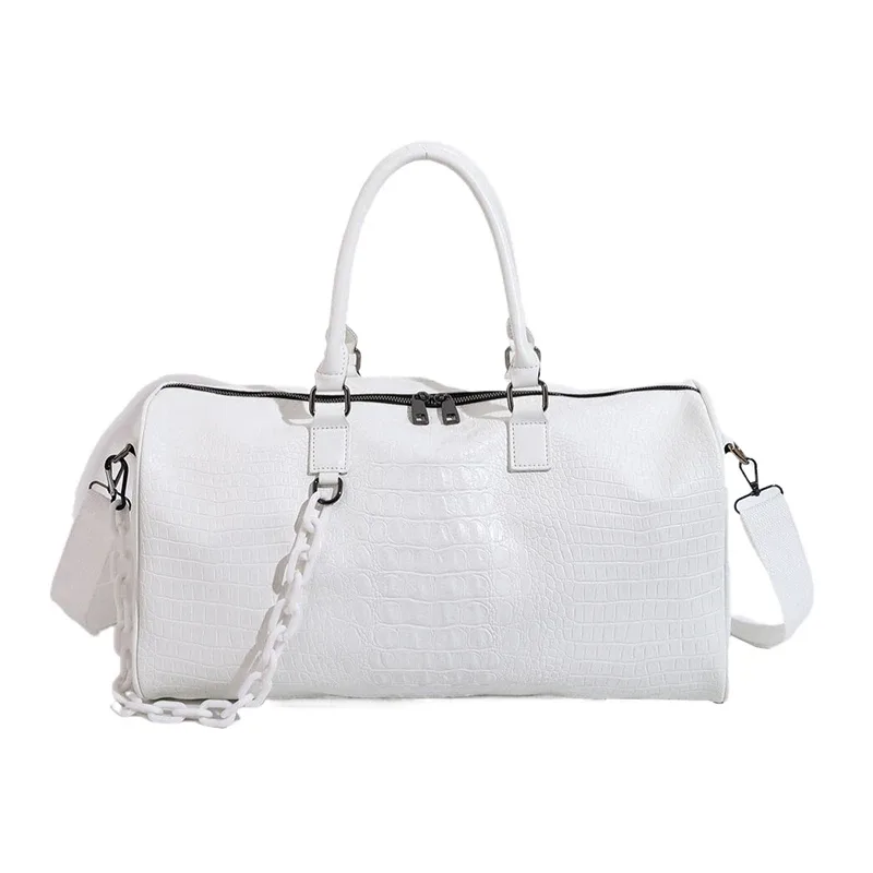 sacs de voyage légers en pu solide pour femmes, grande capacité, sac à main de fitness doux à la mode, sac à bandoulière pour courtes distance