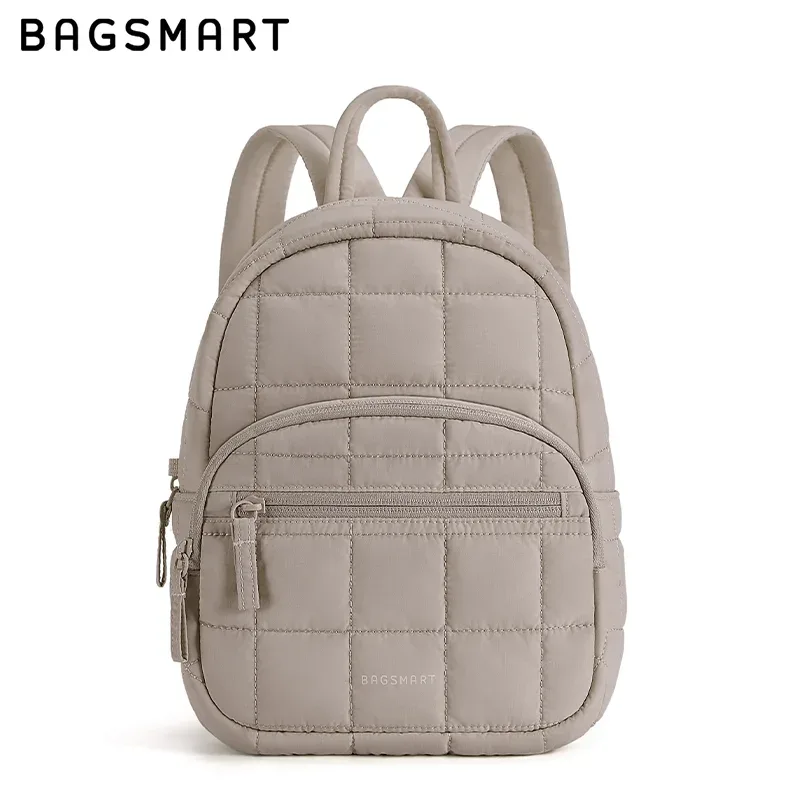 sac dos polyester rose pâle motif géométrique relief compartiments poches antivol voyage école loisirs