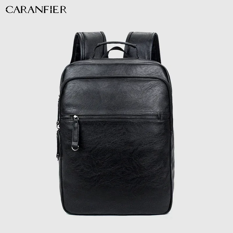 sac dos cuir pu marron foncé vintage bandoulière arquée poche latérale anti rayures grande capacité usage scolaire voyage