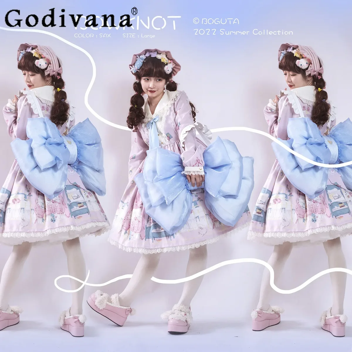 japonais 2025 nouveau original lolita bidimensionnel élégant fée gaze arc sac doux dame jk uniforme mignon poupée sens sac à dos