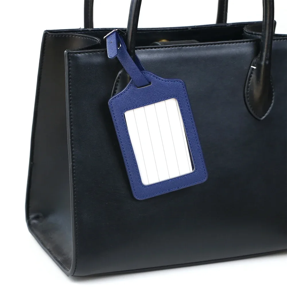 étiquette bagage plastique fenêtre blanche couleurs diverses voyage identification nom adresse porteur documents personnalisable