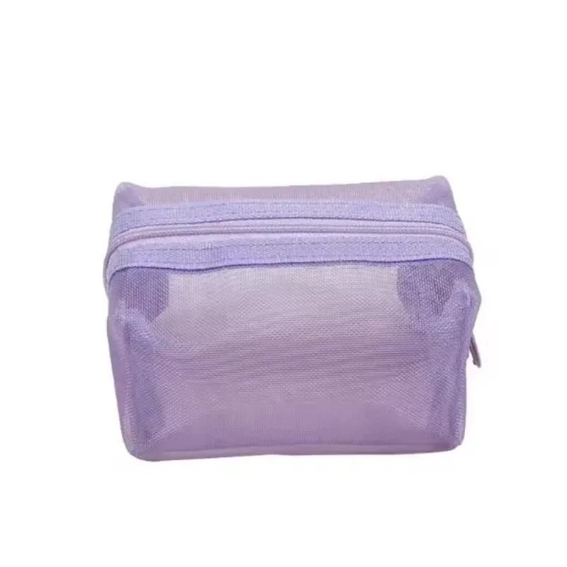 mini sacs cosmétiques en nylon transparent, jolies petites trousses de maquillage pour femmes, pochettes pour rouge à lèvres, organiseur pour câbles, clés, écouteurs