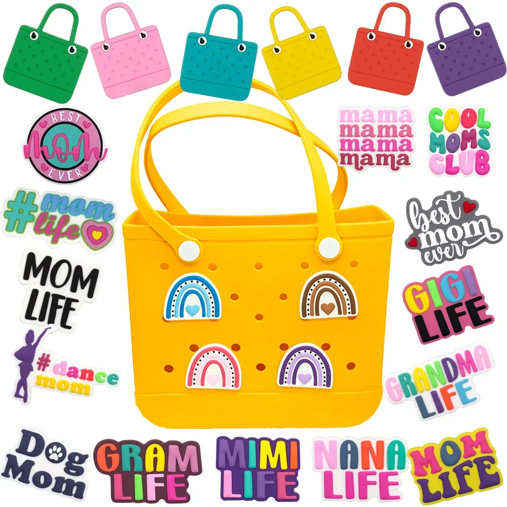 momlife-breloques colorées en pvc pour sac à main pour femme, accessoires de sac à main, sac fourre-tout, décorations de sac à main, style tendance, 1pc