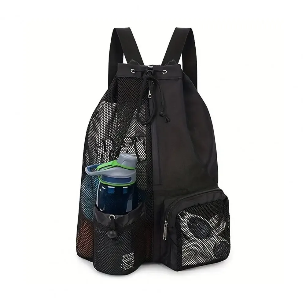 sac à dos en filet, sac de natation à cordon, sac à dos avec poche pour vêtements mouillés, sac de rangement de plage, sac de pêche en plein air