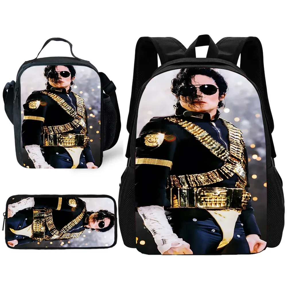 sac à dos pour enfants, chanteurs populaires, michaels jackson, avec sacs à déjeuner, sacs à crayons, sacs d'école pour garçons et filles, meilleur cadeau