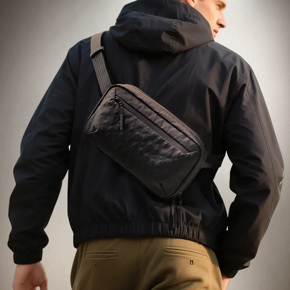 hcankcan sac à bandoulière pour homme, sac léger à bandoulière, plusieurs poches, sac de voyage en tissu x-pac imperméable, sac de rangement portable