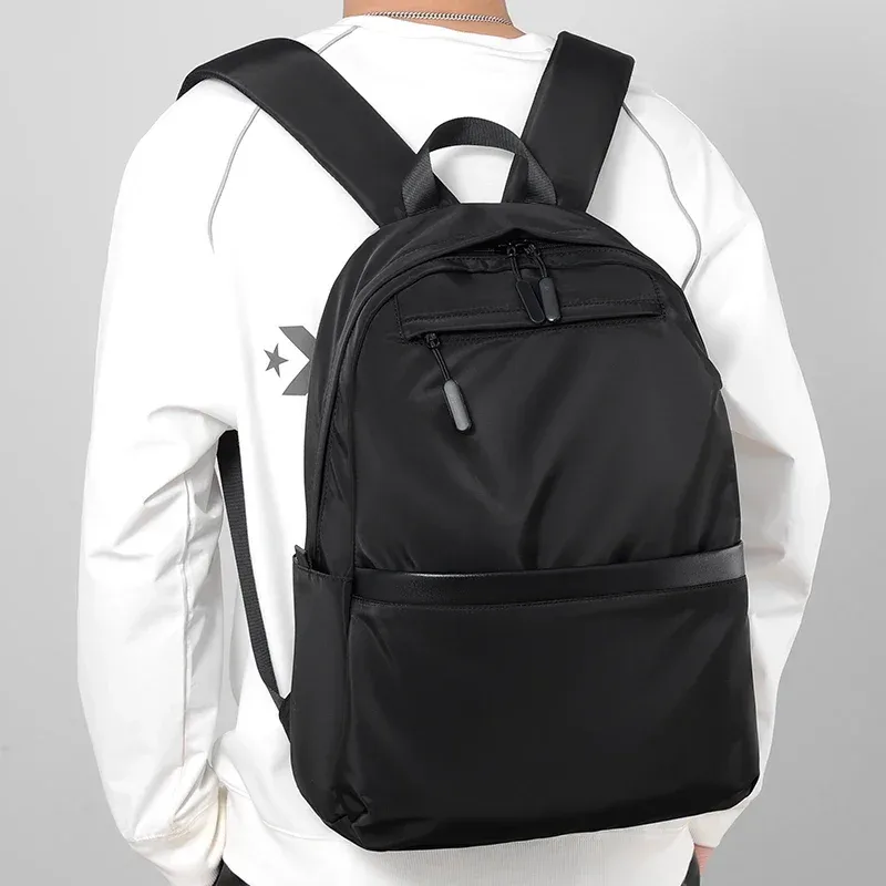 sac à dos léger pour hommes, couleur unie, simple, grande capacité, sport, voyage, déplacements, ordinateur portable