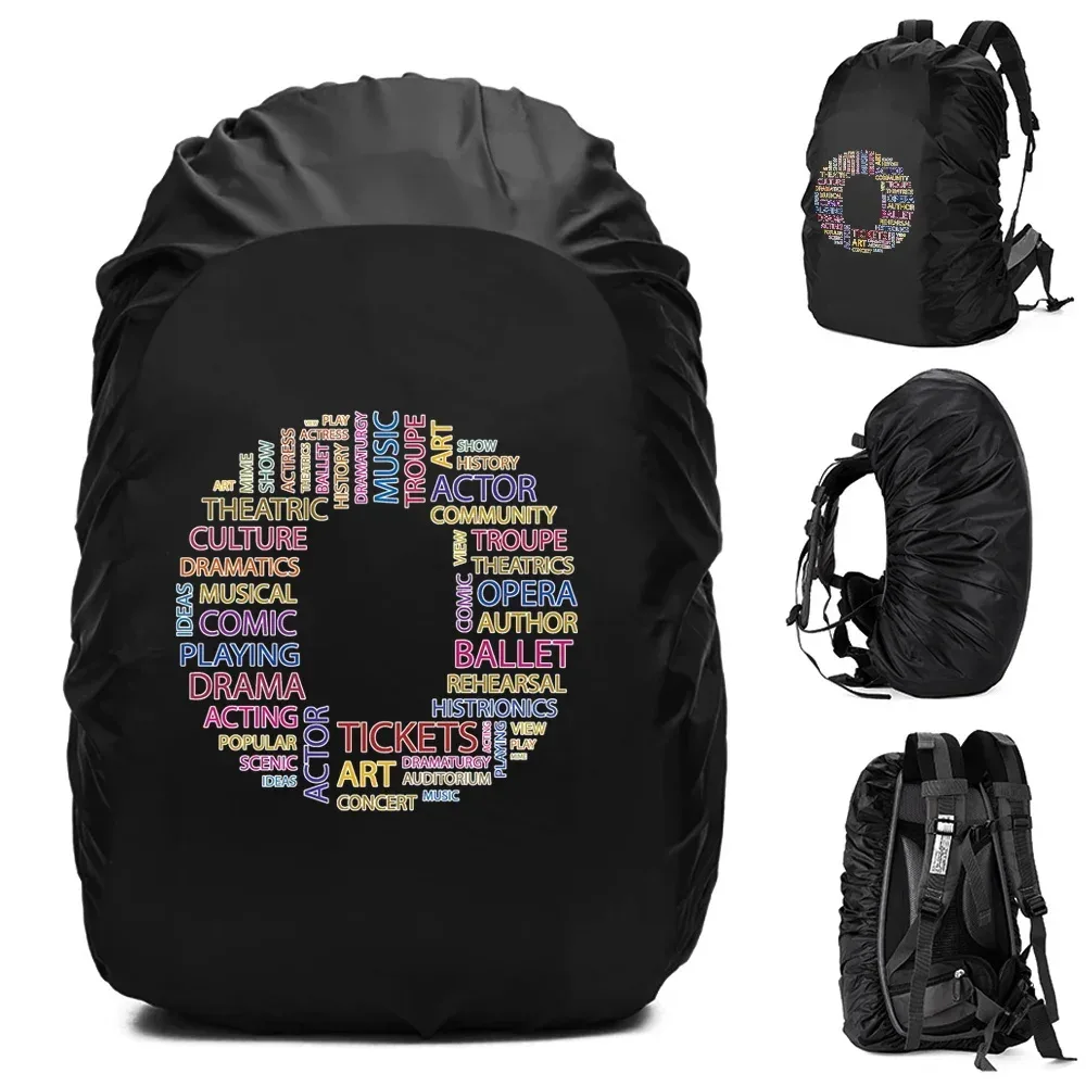 sac à dos imperméable pour homme, housse de pluie, camping en plein air, randonnée, escalade, sac à dos anti-poussière, texte imprimé, 20-70 l