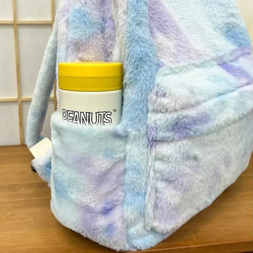 nouveau sac femme en peluche léger couleur unie sac à dos étudiant grande capacité sac à dos de voyage en plein air