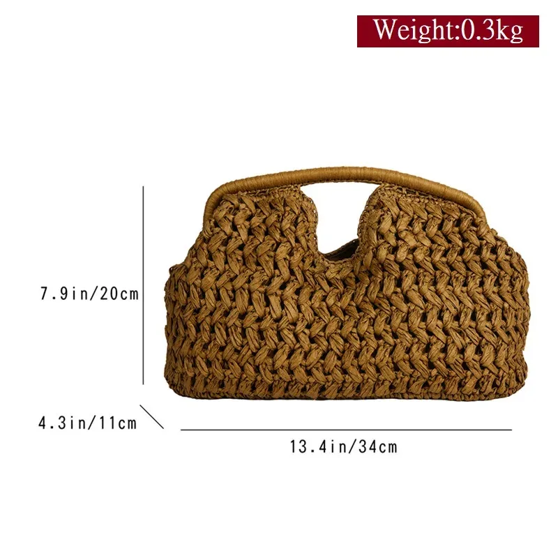 nouveau sac de plage d'été pour femme, pochette de luxe, sacs en paille de créateur, sac fourre-tout, sac à main tendance en rotin tressé, sac de voyage pour femme