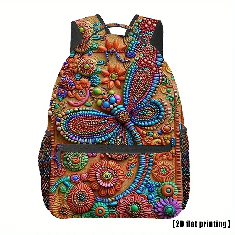 sac à dos de sport de plein air unisexe libellule colorée, sac de voyage pour couple, bretelles réglables et confortables, adapté à la randonnée