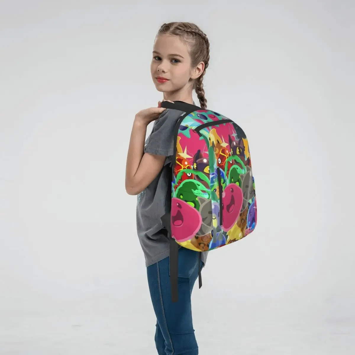 sac à dos mignon slime rancher, style dessin animé et anime, pour étudiants, enfants, sac d'école, sac à bandoulière pour ordinateur, hommes et femmes