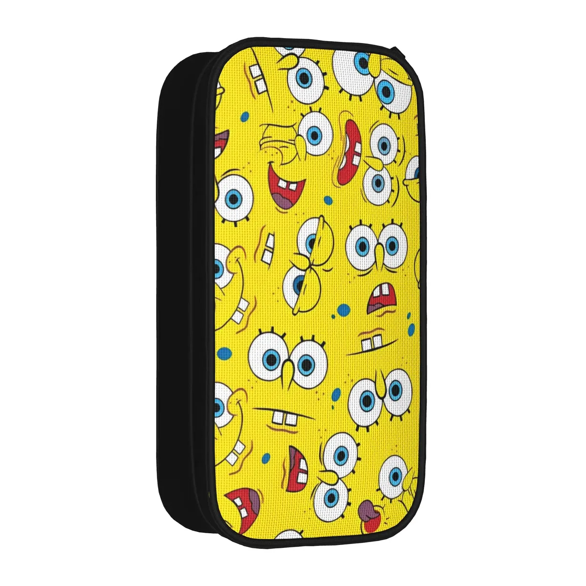 trousse à crayons s-spongebobs avec portraits de visages multiples, pochette en toile, grande capacité, pour garçons et filles, fournitures scolaires