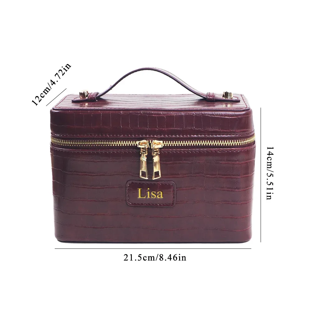 sac de toilette de voyage personnalisé avec motif crocodile, sac de maquillage portable à suspendre, organiseur de cosmétiques pour femmes