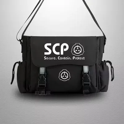 scp sécurisé conta sac de messager décontracté anime cosplay étudiant couverture lumineux sac à bandoulière pour hommes adolescents