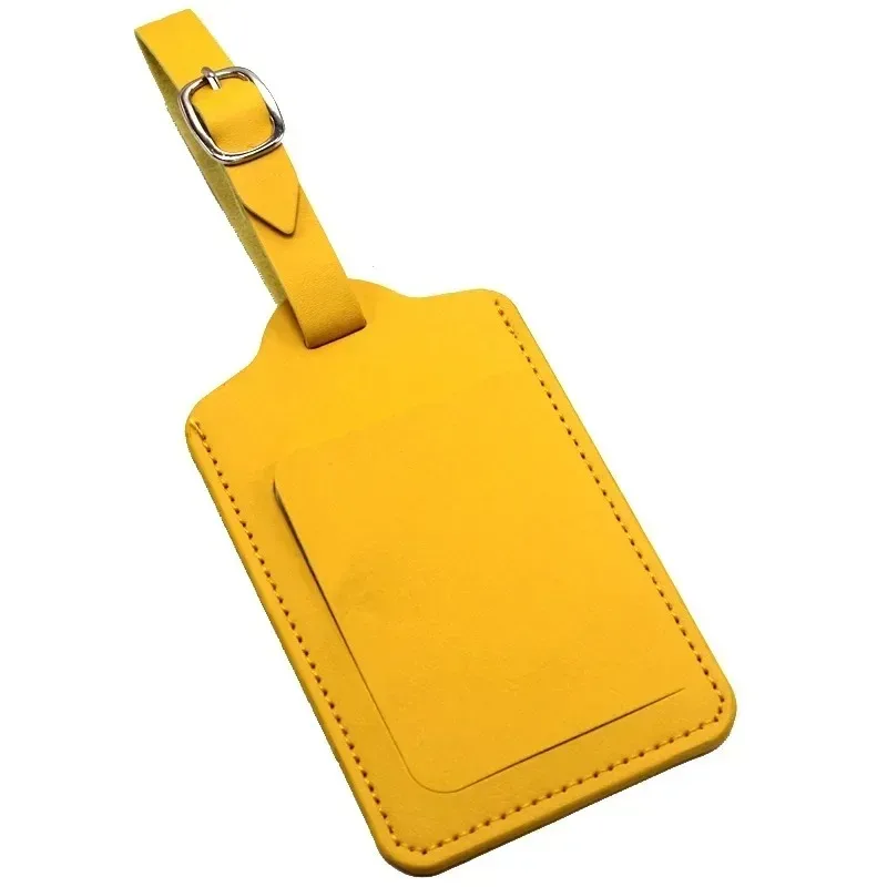 étiquettes de bagage en cuir pu pour femmes et hommes, accessoires de voyage, valise, identification, adresse, porte-nom, étiquettes d'embarquement, étiquette portable