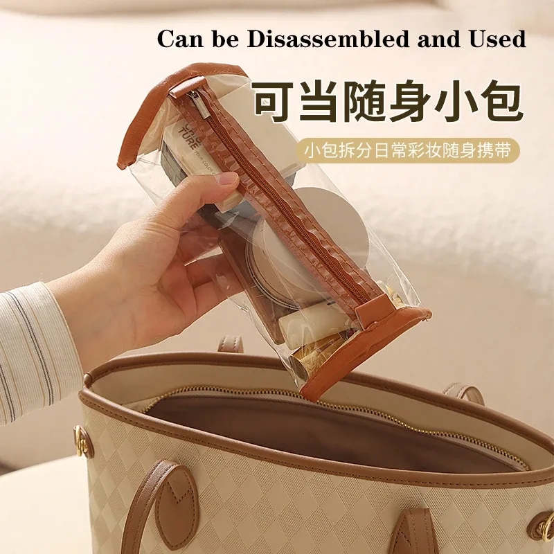 sacs à maquillage 4 en 1, sac cosmétique détachable, grande capacité, pliable, portable, sac de rangement pour cosmétiques de voyage, trousse de toilette
