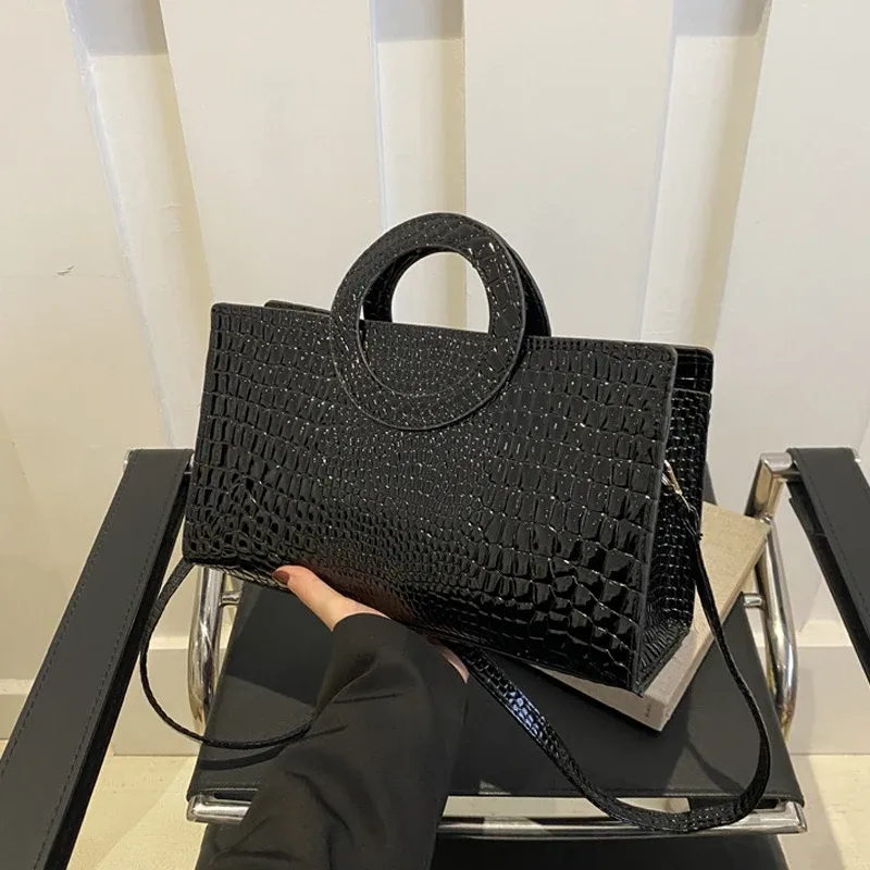 sacs à main en cuir pu motif crocodile pour femmes, sac carré vert, marque de mode, sacs à bandoulière, pochettes féminines