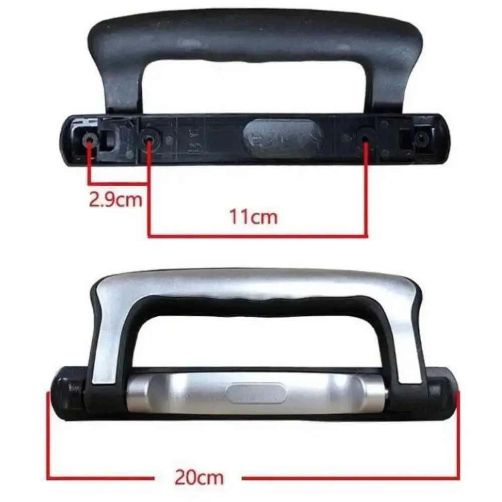 poignée de boîte à bagages portable en plastique noir et argent, valise de remplacement, étui, réparation, fournitures de voyage