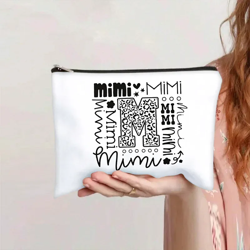 sacs de maquillage en toile imprimée à lettres, best-sellers, sacs de rangement artistiques et de niche pour cosmétiques de voyage portables, pochette zippée