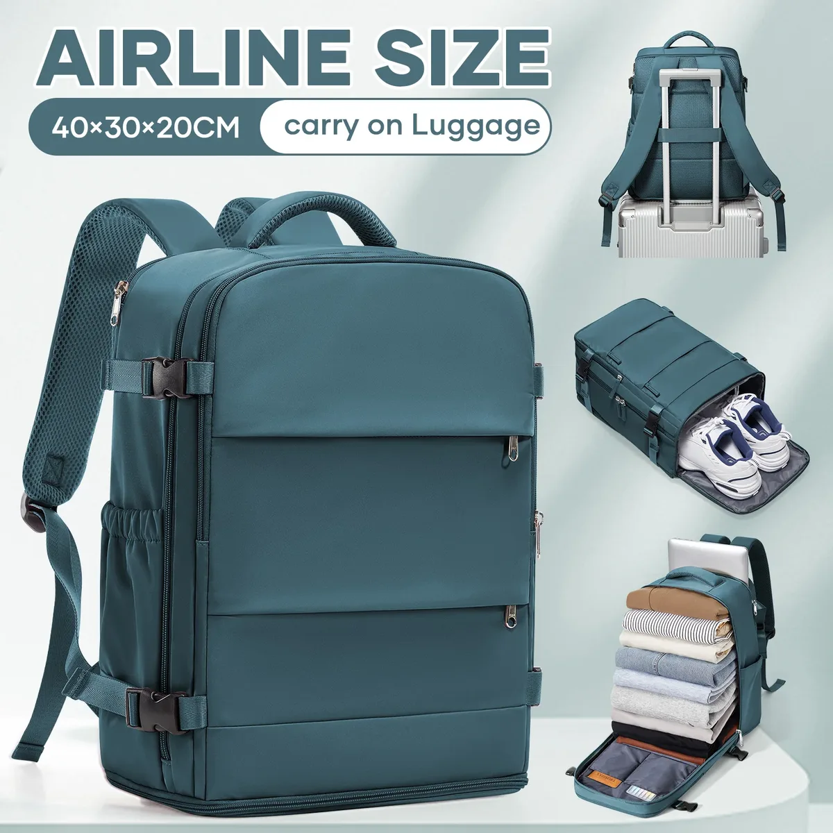 sac dos nylon unisexe vert olive poche limon compartiment ordinateur portable ceinture air voyage décontracté