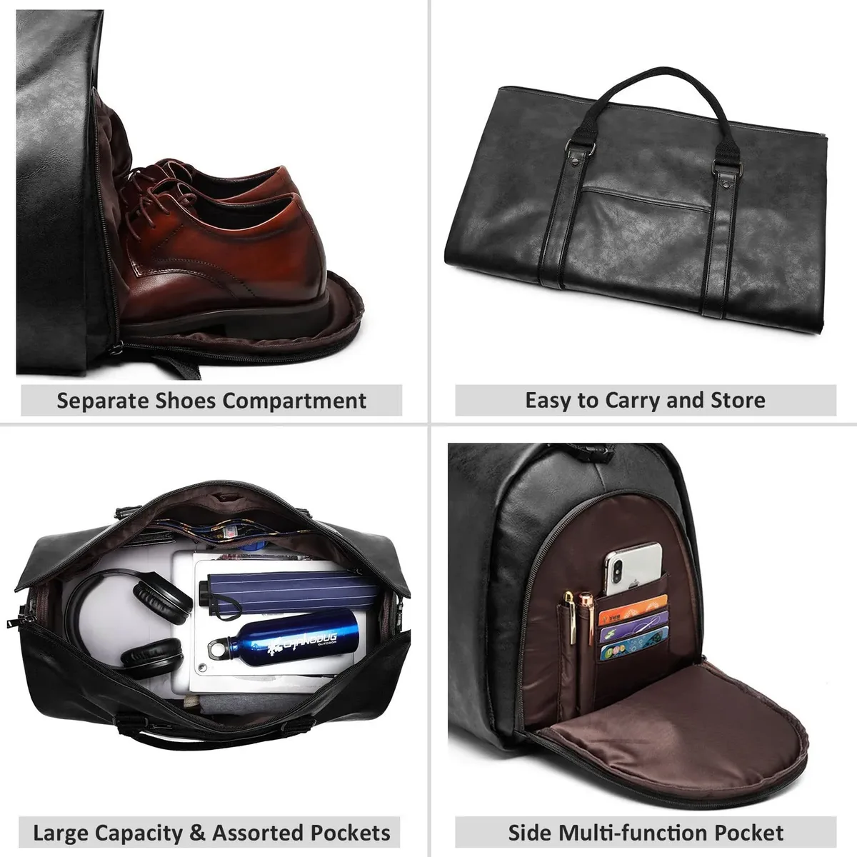 sac de voyage étanche de grande capacité, sac de transport pour vêtements, sac polochon en cuir pour vêtements, sac de voyage pour costume pour hommes