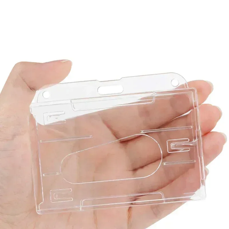 fentes pour cartes transparentes, porte-badge pour étiquette d'identification, avec bobine de badge, organisateur de rangement pour cartes, étui pour cartes de travail pour passe des employés