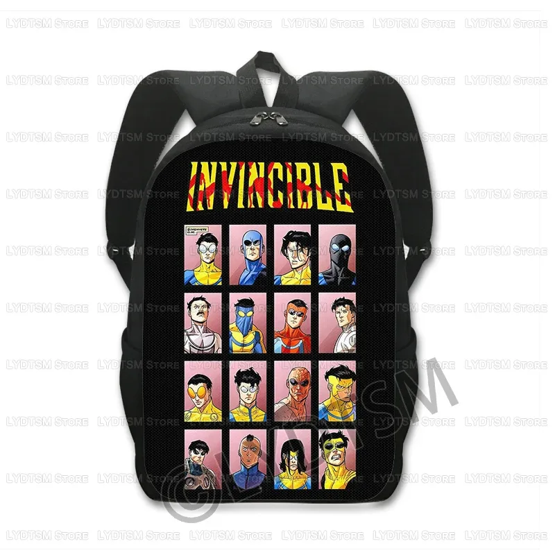 invincible hero print sac à dos hommes sac à dos bande dessinée omni mark enfants sacs d'école pour adolescent sac à dos ordinateur portable sacs à dos bookbag