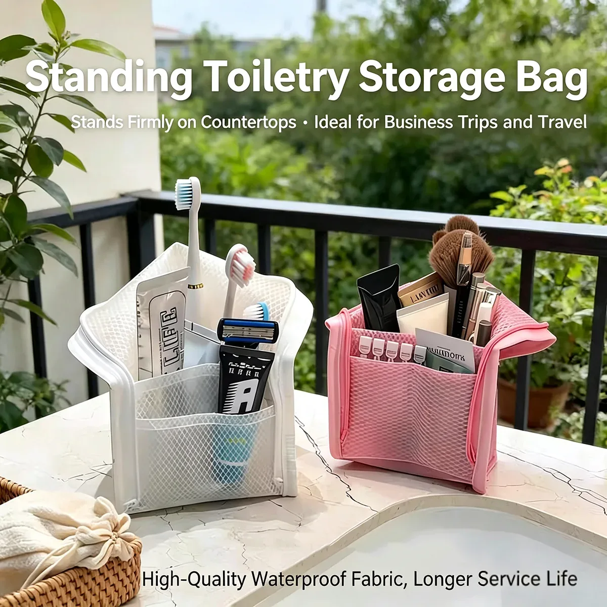trousse de toilette en maille respirante à séchage rapide, étui à brosse à dents, organisateur de cosmétiques anti-moisissure pour voyage, dortoir universitaire, salle de sport, douche