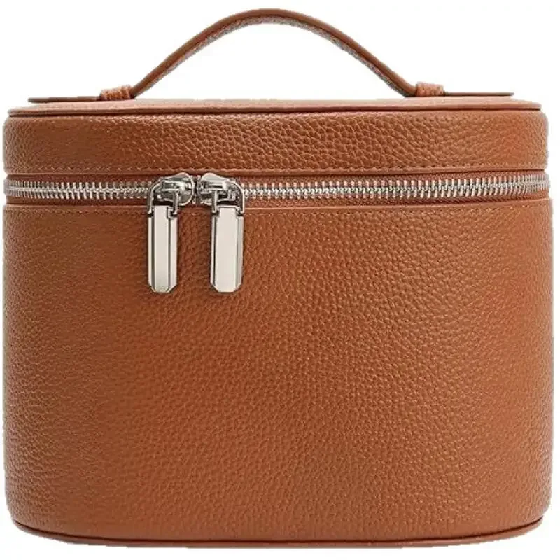 trousse de maquillage portable en cuir pu avec séparateur amovible, organisateur de cosmétiques, sac à main de grande capacité, trousse de toilette de voyage pour femmes, cadeaux