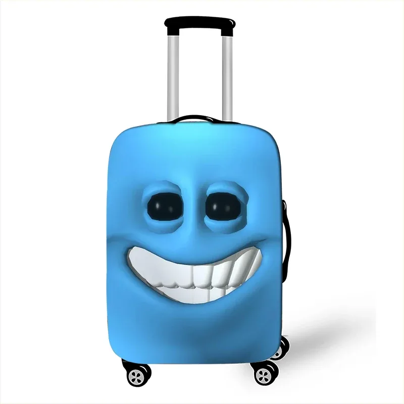 housse de bagage avec impression d'expression drôle, gaine de protection pour valise de voyage, étuis anti-poussière élastiques adaptés aux accessoires de bagages de 18 à 32 pouces