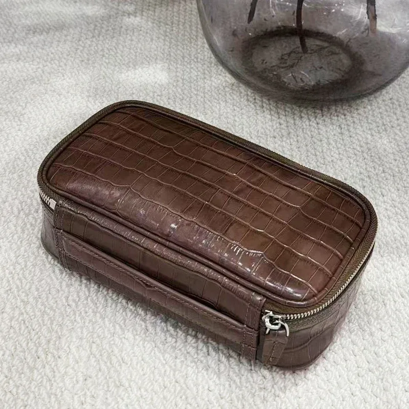 sacs de boîte de maquillage en cuir véritable avec initiales personnalisées pour femmes, sacs à main et bourses de luxe de styliste 2026 neufs en cuir de vache deux tailles, sac de voyage organisateur de maquillage