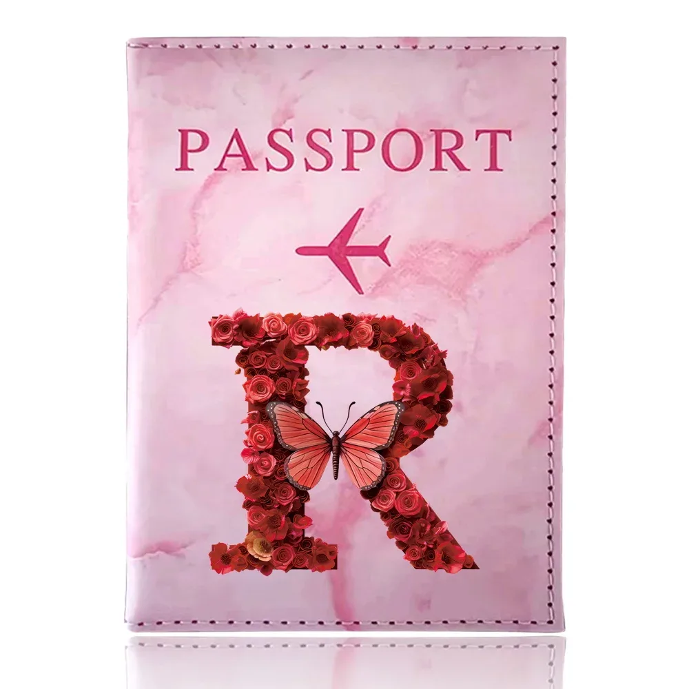 étui de passeport imprimé série rose rouge, porte-passeport, accessoires de voyage, housse de protection pour avion
