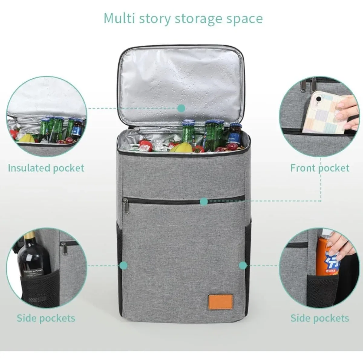 sac à dos isotherme, sac isotherme souple pour 35 canettes, sac à dos isotherme imperméable et anti-fuite pour le camping, la plage, la randonnée, les voyages