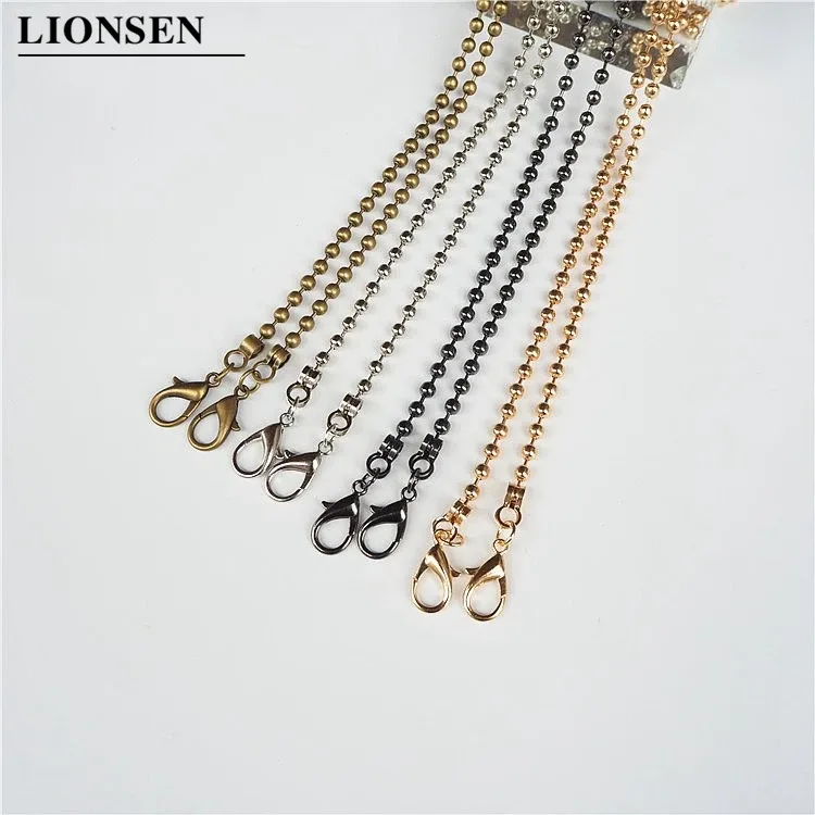 lot de 10 chaînes de remplacement pour sacs à main, 120 cm et 60 cm, avec maillons métalliques et fermoir, pour sacs à bandoulière et sacs à main