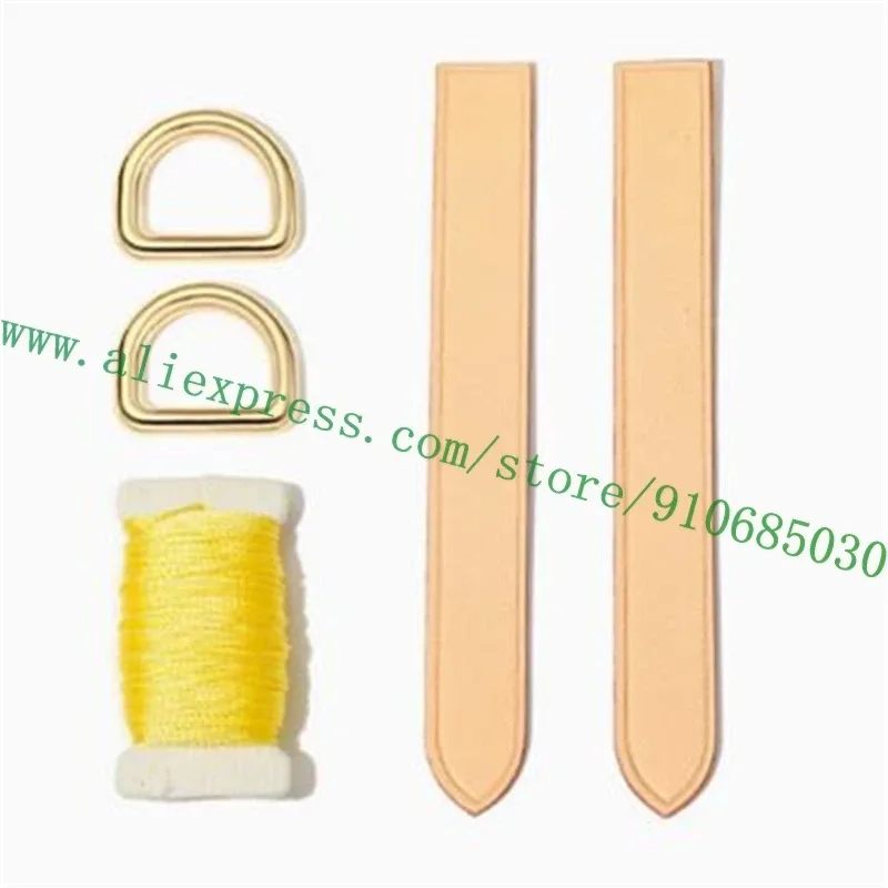 kit de réparation et accessoires pour sacs à main de créateur montaigne pour femme, poignées en cuir vachette, porte-clés et clochettes