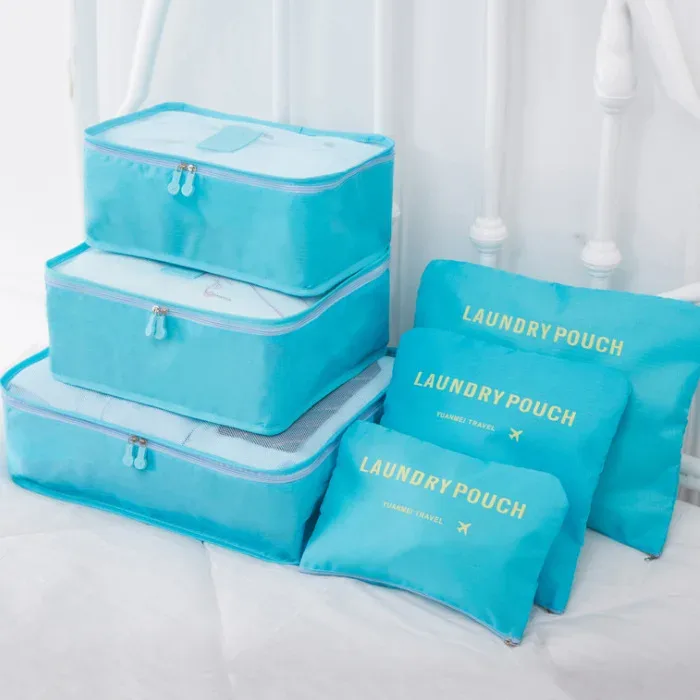 ensemble de 6/8 pièces, organisateur de voyage, sacs de rangement, valise, ensemble d'emballage, étuis de rangement, organisateur de bagages portables, pochette pour vêtements et chaussures