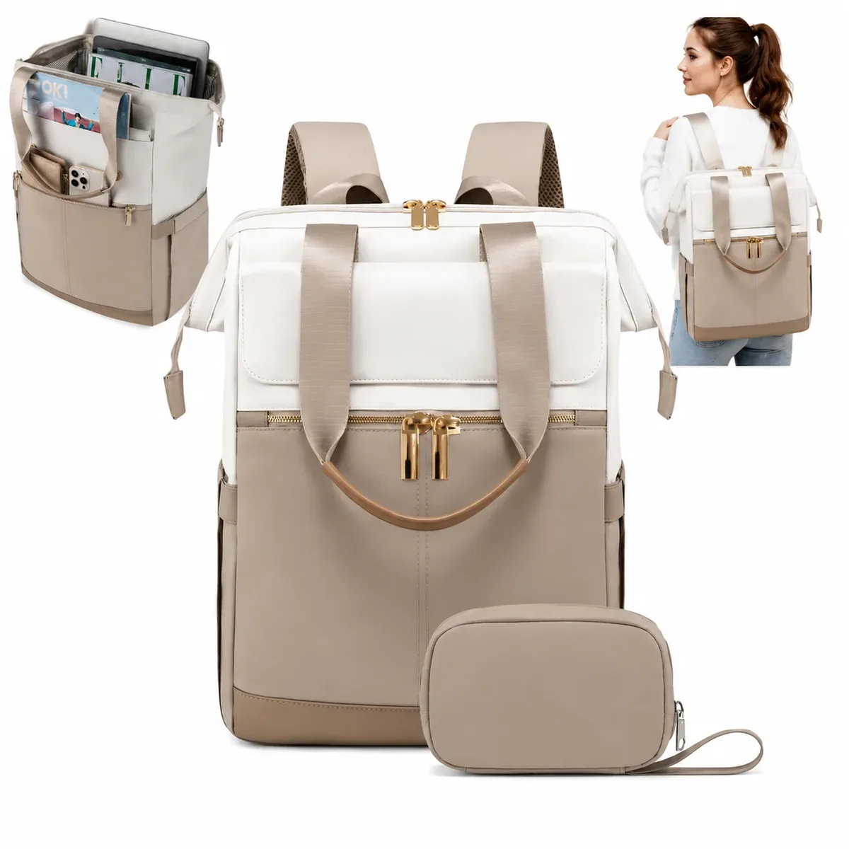 sac à dos pour ordinateur portable pour femmes et hommes, sac à dos d'affaires hydrofuge de 15.6 pouces avec de nombreux compartiments, sac antivol, sac de voyage