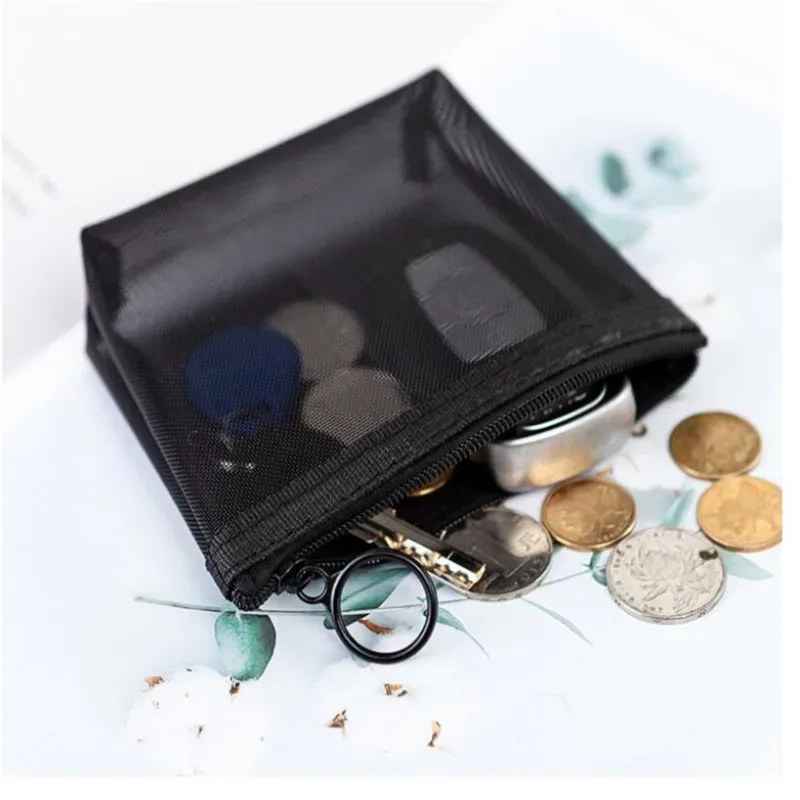 sac à cosmétiques noir pour femmes et hommes, 1 pièce, organisateur de voyage transparent, petits et grands sacs de toilette noirs, pochette de maquillage
