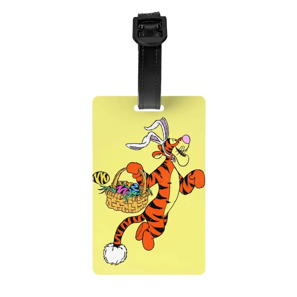 étiquette de bagage personnalisée avec dessin animé tigger et winnie l'ourson, protection de la vie privée, étiquettes de bagages, étiquettes de sac de voyage, étiquettes de valise
