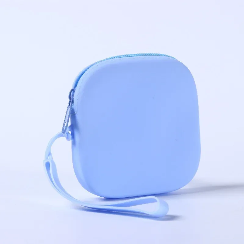 pochette de rangement en silicone, sac à cosmétiques à fermeture éclair, matériau en silicone souple, cadeau multicolore pour bricolage