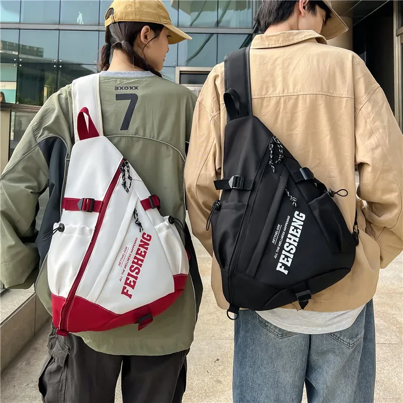 techwear style extérieur moto sport sac à dos à bandoulière unique unisexe hip hop multifonction sac de poitrine sac à bandoulière tactique