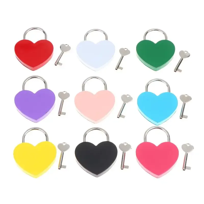 cadenas serrure tsa métal forme coeur couleurs vives voyage ornements sécurité petit objets cadeaux evénements commémoratifs