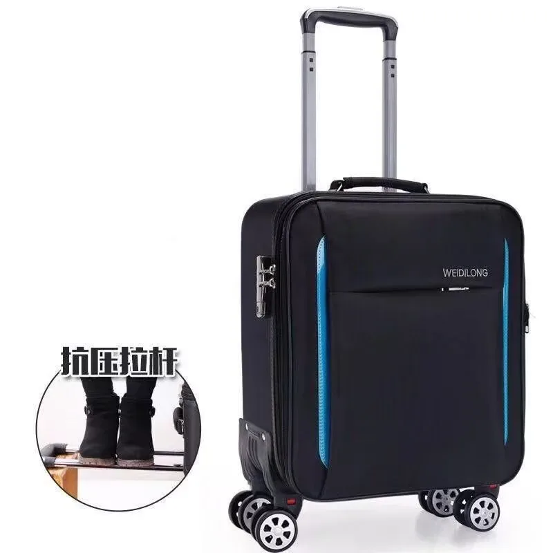 16 18 pouces oxford tissu bagages petite valise légère mot de passe embarquement valise de voyage roue universelle mini boîte en cuir, maleta viaje cabina