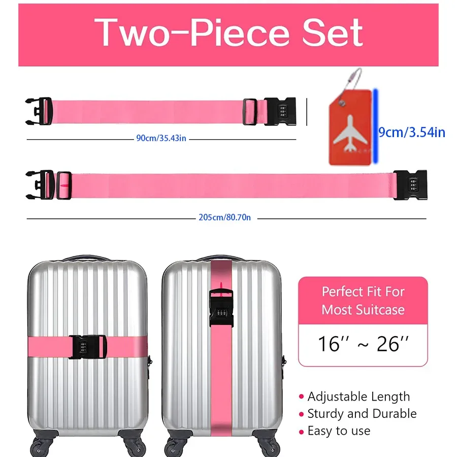 ceintures bagage polyester sécurité chiffres combinaisons simples étiquettes silicone avion adaptées valises grande taille voyage