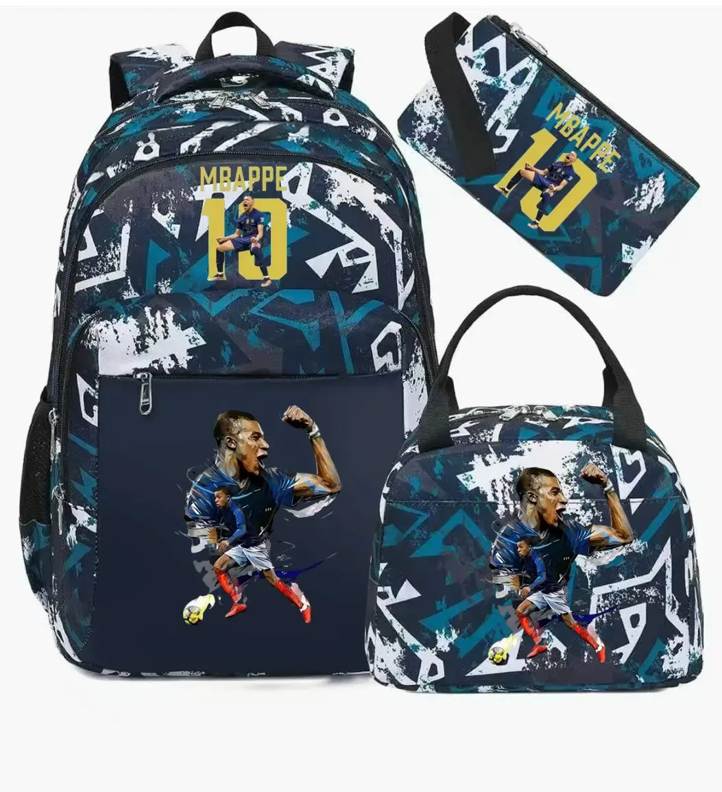 sac à dos m-mbappe camouflage 3 pièces, sacs d'école pour ordinateur portable, pour garçons et filles, sacs de voyage décontractés pour femmes et hommes, mochila