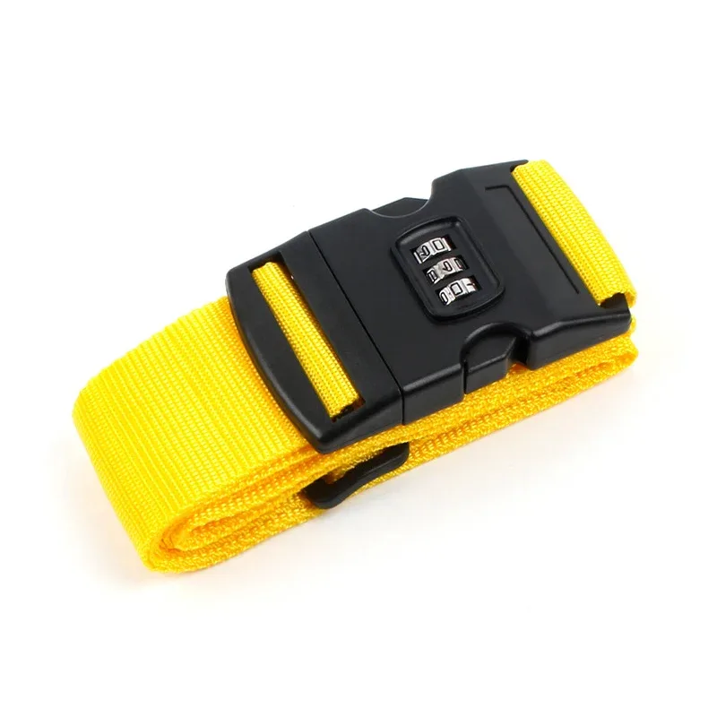 sangle de bagage réglable, ceinture d'emballage, accessoires essentiels de voyage, fournitures de valise, ceinture de partenaires, serrure de ciphage, sangle de valise, 1 pièce